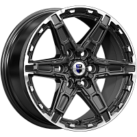 Литые диски Дистрикт (КС1159) 8.000xR18 6x139.7 DIA100.1 ET42 черный бриллиант