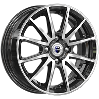 Литые диски Квант (КС960) 5.500xR14 4x100 DIA67.1 ET38 алмаз черный для Hyundai
