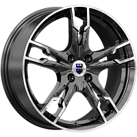 Литые диски Солар (КС875) 7.000xR17 4x100 DIA60.1 ET41 алмаз черный SK